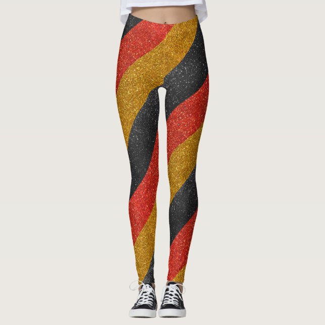 Leggings Parties scintillant Drapeau allemand Allemagne Mod (Devant)