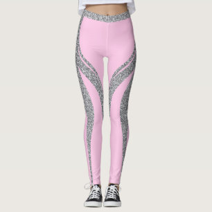 Leggings Parties scintillant en argent rose Coeur Butt Acti