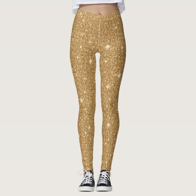 Leggings Parties scintillant en or glam (Devant)