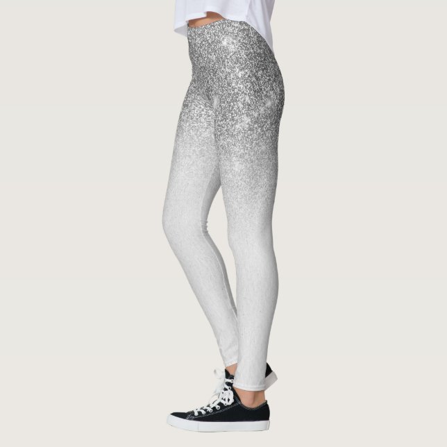 Leggings Parties scintillant en verre gris argent Sparkle O (Gauche)