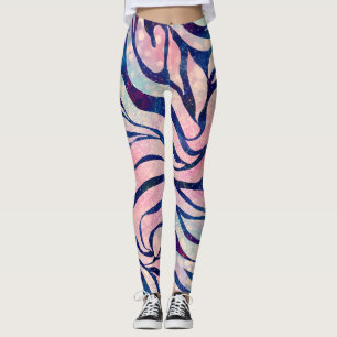 Leggings Parties scintillant Holographique glamour Bleu Zèb