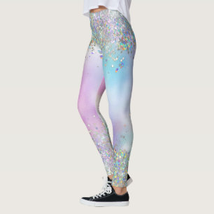 Leggings Parties scintillant holographique Rainbow Pastels