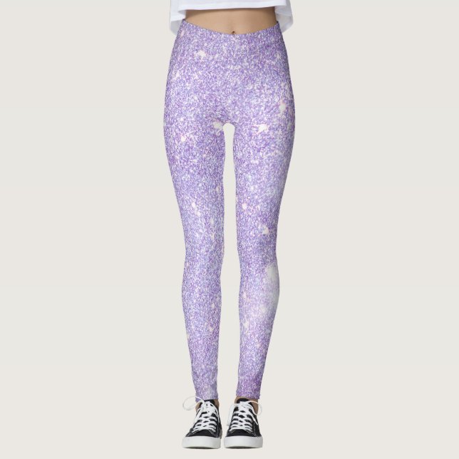 Leggings Parties scintillant moderne Lavender violet étince (Devant)