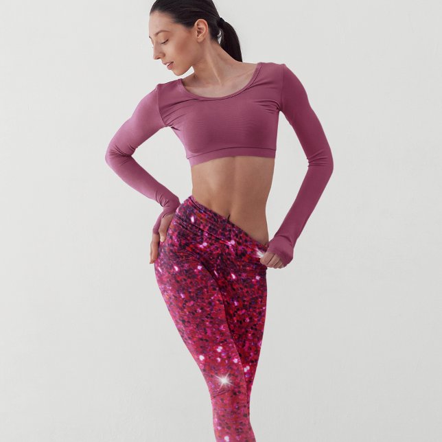 Leggings Parties scintillant moderne rouge et rose étincell (Créateur téléchargé)