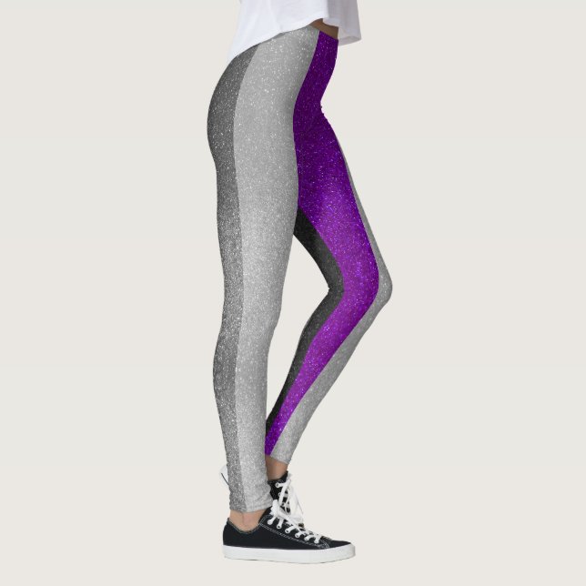 Leggings Parties scintillant noire violet blanc Gay pride s (Droite)
