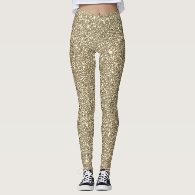 Leggings Parties scintillant Or Sparkly Élégant classe fill (Devant)