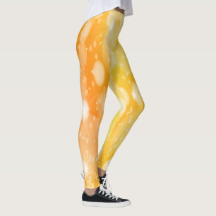 Leggings Parties scintillant Orange Yellow Faux Sparkle
