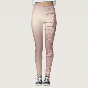 Leggings Parties scintillant rose à étincelles - Texte/ Nom