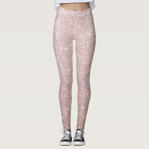 Leggings parties scintillant rose en or