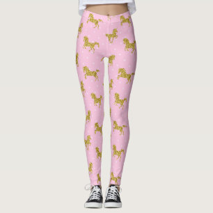 Leggings Parties scintillant rose et or Unicorne