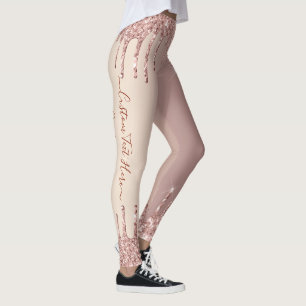 Leggings Parties scintillant rose Gold Blush Éclats Texte p