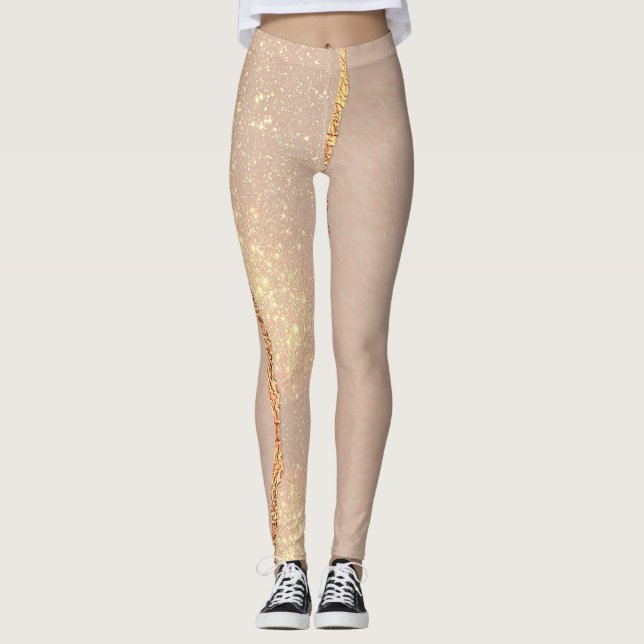 Leggings Parties scintillant Rose Gold de luxe (Devant)