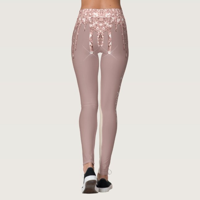 Leggings Parties scintillant rose or Blush Éclats Chic - Te (Dos)