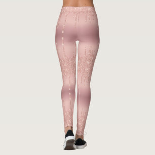 Leggings Parties scintillant rose or Blush Sparkle Drip Par