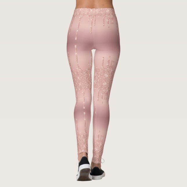 Leggings Parties scintillant rose or Blush Sparkle Drip Par (Dos)