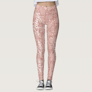 Leggings Parties scintillant rose vierge Rose Live Love Rir