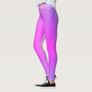 Leggings Parties scintillant rose violet en néon Éclairé De