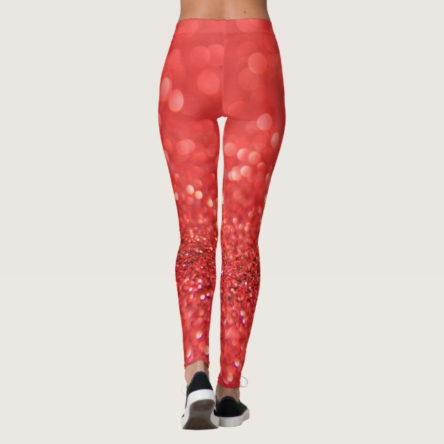 Leggings Parties scintillant Rouge Et Blanc Moderne (Dos)