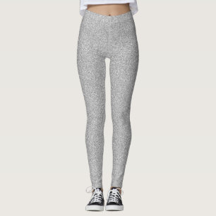 Leggings Parties scintillantes argentées de Faux de