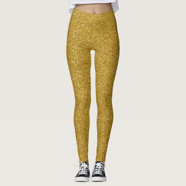 Leggings Parties scintillantes d'or de vacances partout (Devant)