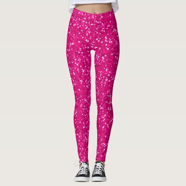 Leggings parties scintillantes roses (Devant)