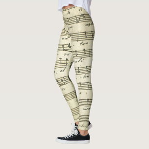 Leggings Partition musicale vintage, partition musicale ant