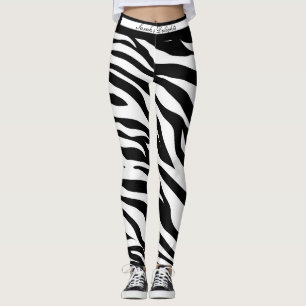 Leggings Partout dans Zebra imprimer des légumineuses.