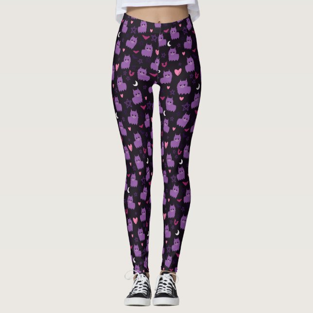Leggings Pastel Goth Purple Llama (Devant)