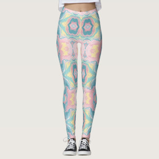 Leggings Pastel Kaleidoscope Pattern | Pink & Mint Mandala