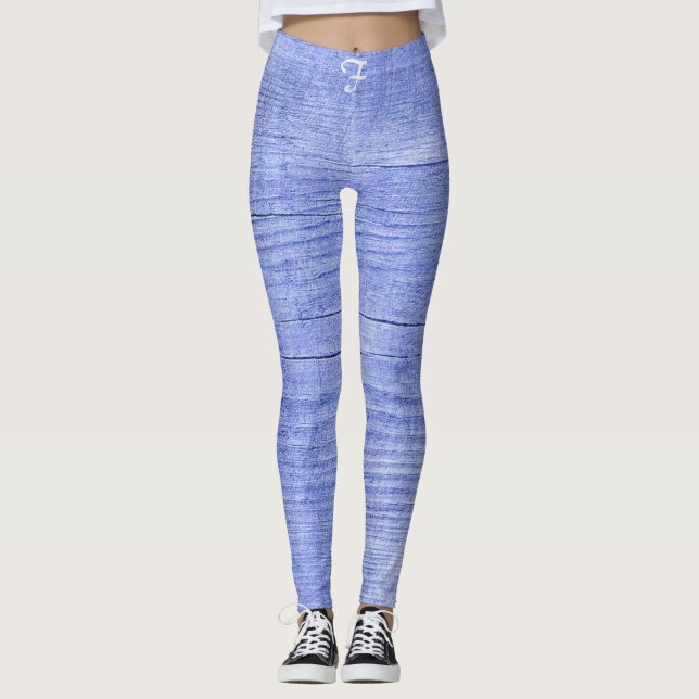 Leggings Pastel Lilac Waves Monogramme (Devant)
