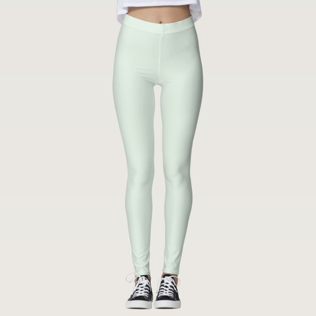 Leggings Pastel Mint Vert couleur solide (Devant)