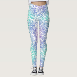 Leggings Pastel Ombre Boho Mandala Motif