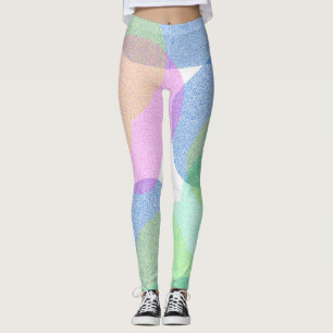 Leggings Pastel Pale Turquoise Clouds d'Art Abstrait Leggin