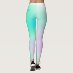 Leggings Pastel Pale Turquoise Rose Art Abstrait