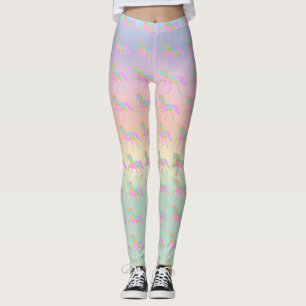 Leggings Pastel Parties scintillant Arc-en-ciel Unicorn Leg
