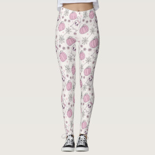 Leggings Pastel Pink Halloween Motif sans couture (4)