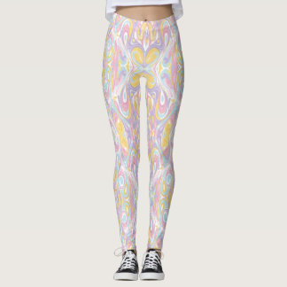 Leggings Pastel Psychedelic Pattern | Groovy Liquid Marble 