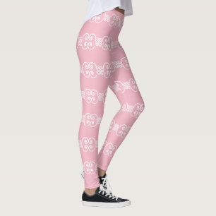Leggings Pastel rose blanc Victorien 4Ashley