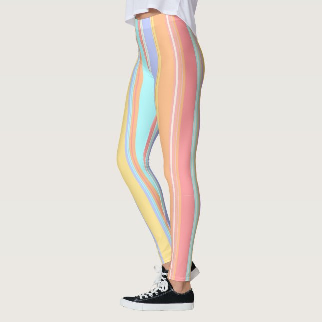 Leggings Pastel Stripes Printemps de Pâques Plutôt doux (Gauche)