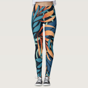 Leggings Pastel Tropical Botanical Abstrait
