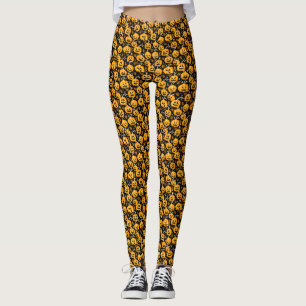 Leggings Patch Citrouille Halloween Jack-o'-lantern