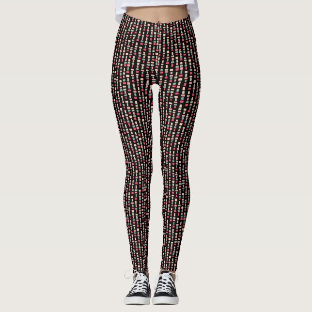 Leggings Patches Couleur 280723 (06) Sur Noir - Motif fin (Devant)