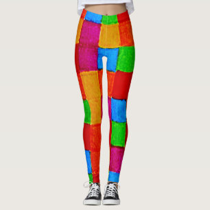 Leggings Patchwork Arc-en-ciel L'art moderne abstrait
