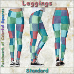 LEGGINGS - "Patchwork of Colourful Squares<br><div class="desc">An patchwork-style image of Colourful Squares featured on these Leggings. Available in five women's sizes (XS, S, M, L, XL). See "About This Product" description below for general sizing and product info, The patchwork-style image covers the entire pair of leggings by default. ►It cannot be removed or replaced. ►Customize/personalize by...</div>