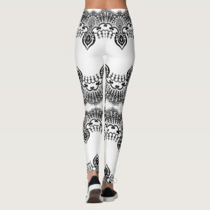 Leggings Pâtes blanches en dentelle noire Faux