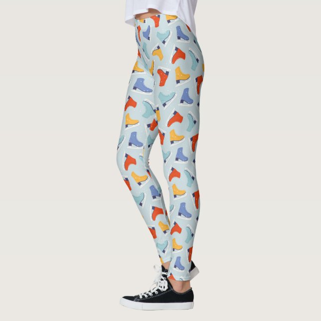 Leggings Patinage de glace coloré Motif d'hiver (Gauche)