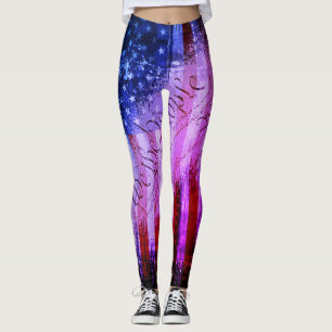 Leggings patriotiques NOUS LE PEUPLE Drapeau améri