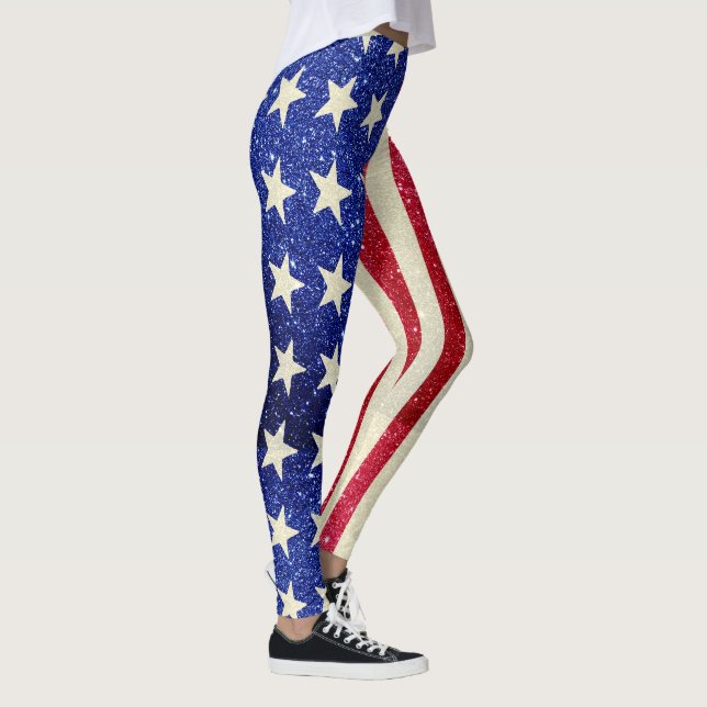 Leggings patriotiques pour femmes, Parties scintil (Droite)