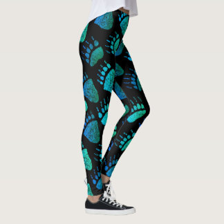 Leggings Pattes d'ours bleues/vert - guêtres