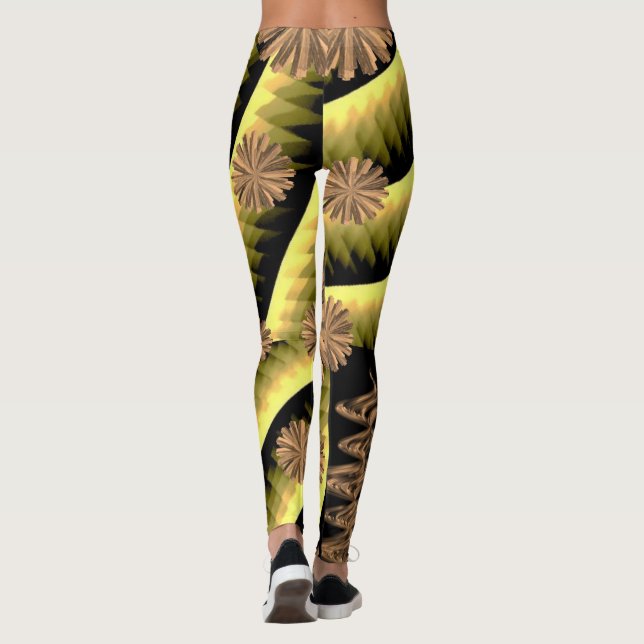Leggings pattes noires dorées longue adolescente (Dos)